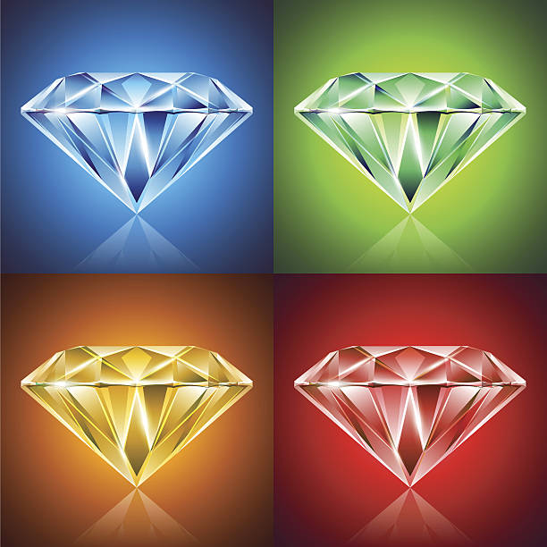 Shiny vector diamond vector art illustration