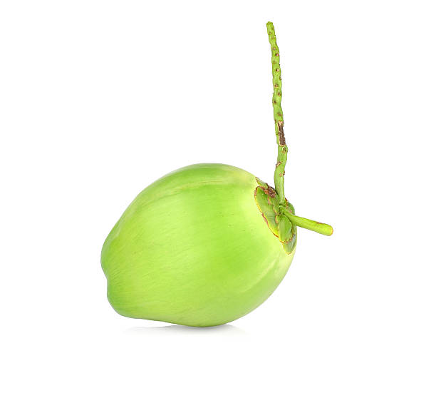 istock Green coconut isolated on white background 482335988