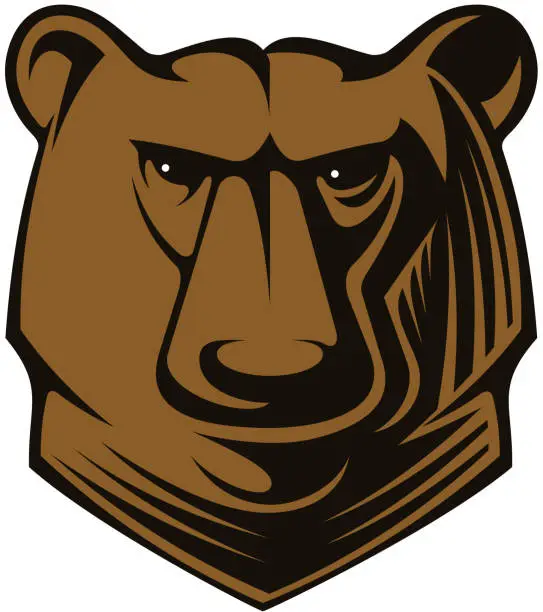 Vector illustration of Big brown bear head