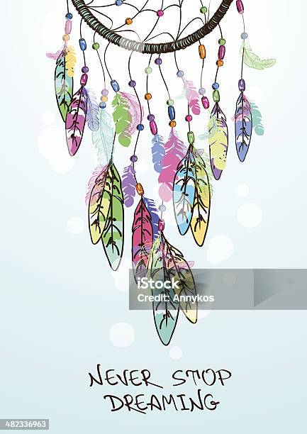 Illustration With American Indians Dreamcatcher Stock Illustration - Download Image Now - Dreamcatcher, African Culture, African Ethnicity