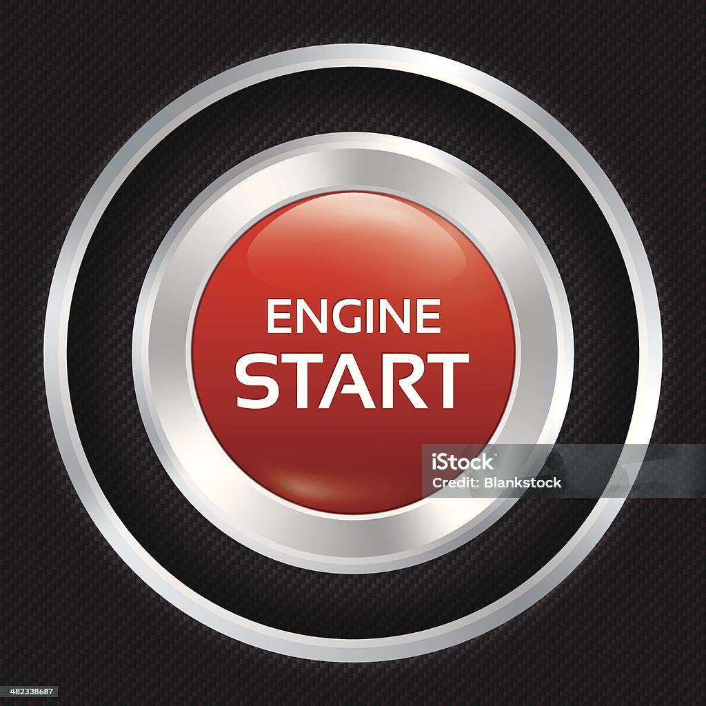 Starting Engine Graphics Start Engine Button On Carbon Fiber Background Stock Illustration ...