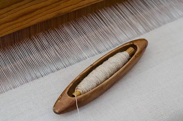 Handmade silk loom in La Palma, Canary Islands, Spain.
