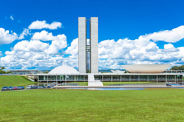 congresso nacional do brasil em brasília, brasil - national congress building imagens e fotografias de stock