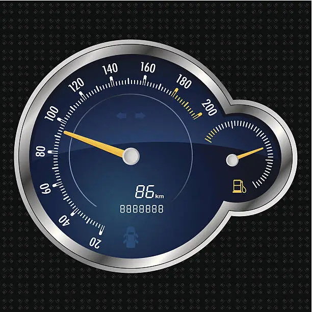 Vector illustration of Speedometer & Dashboard