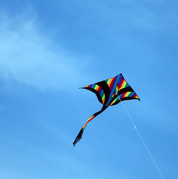 istock kite flies free colored in sky blue 482349536