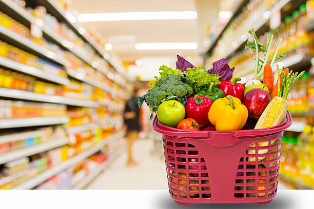 istock supermarket in blurry for background 482350870