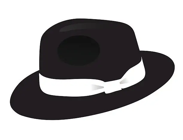Vector illustration of Black Fedora hat