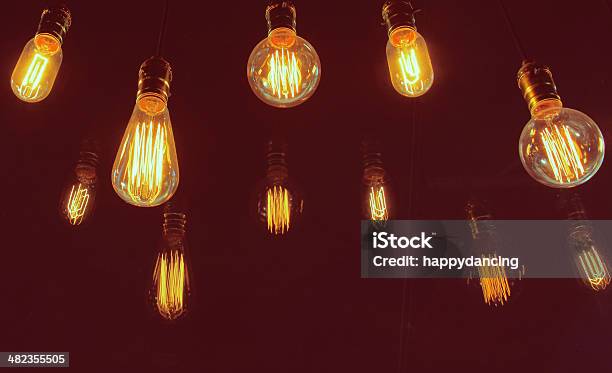 Vintage Lighting Decor With Retro Filter Effect Stock Photo - Download Image Now - Antique, Awe, Candle