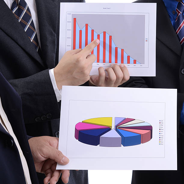 istock Businessman Hand Holding Business Chart and present graph 482356620