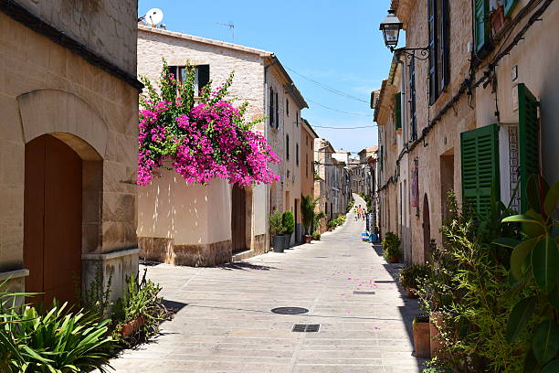 Street view from Alcudia on Mallorca stock photo