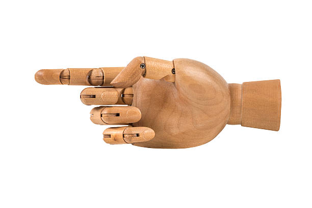 istock Wooden hand pointing finger 482358000
