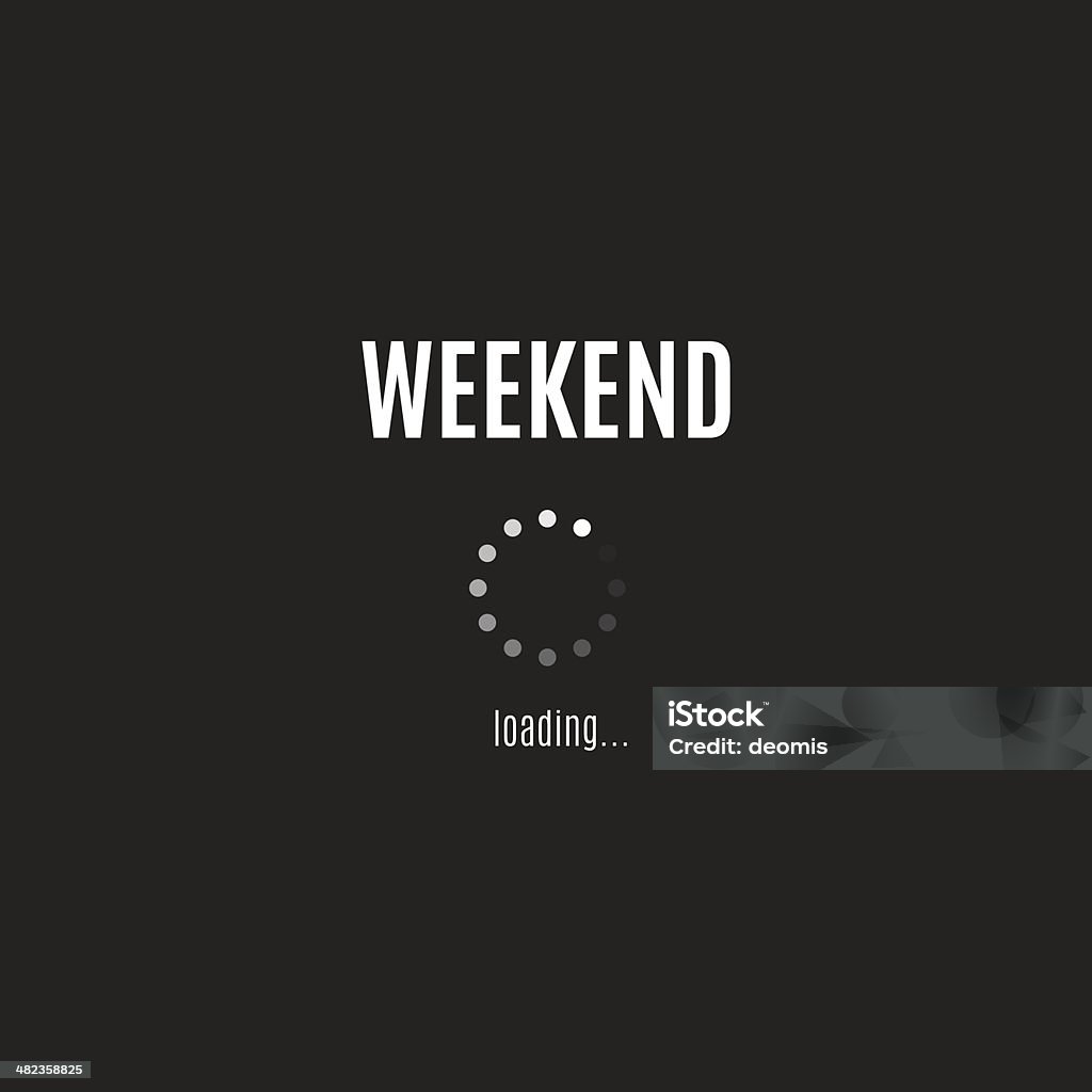 Words weekend loading on black background - 免版稅週末活動圖庫向量圖形