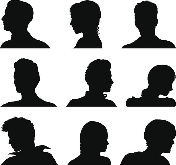 이름없음 아바타 설정 - human head silhouette side view men stock illustrations