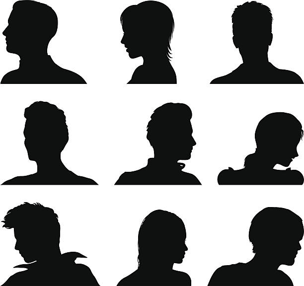 ilustrações, clipart, desenhos animados e ícones de anônimo avatar conjunto - human head silhouette side view men