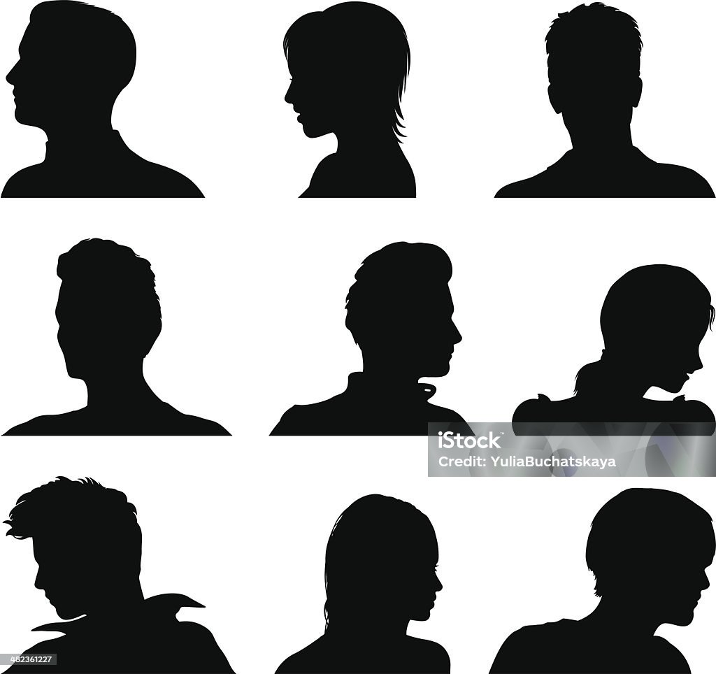 Anonymous avatar set Vector anonymous avatar set In Silhouette stock vector