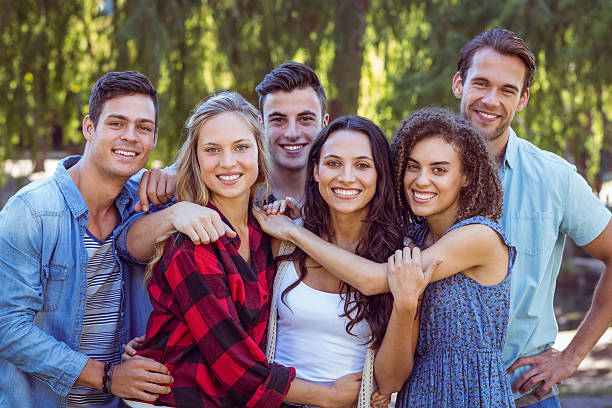 istock Happy friends in the park 482361674