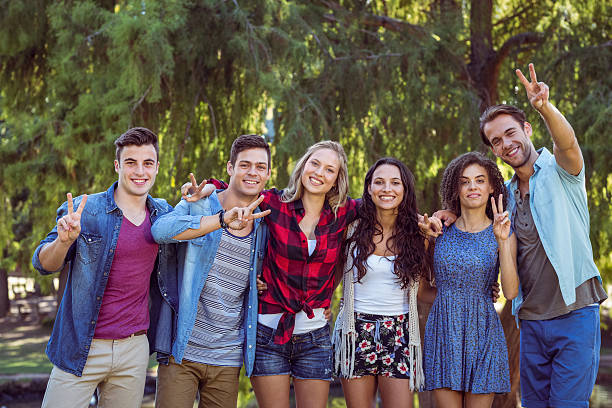 istock Happy friends in the park 482361690