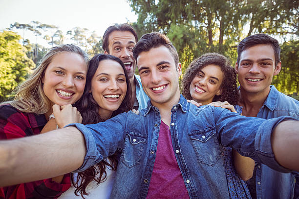 istock Happy friends taking a selfie 482361892