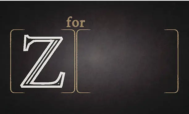 Vector illustration of Alphabet - Z on blackboard