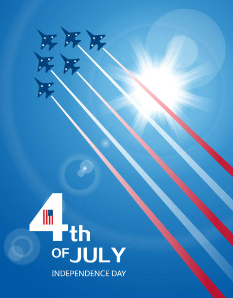 Independence Day Gradient and transparent effect used. air show stock illustrations