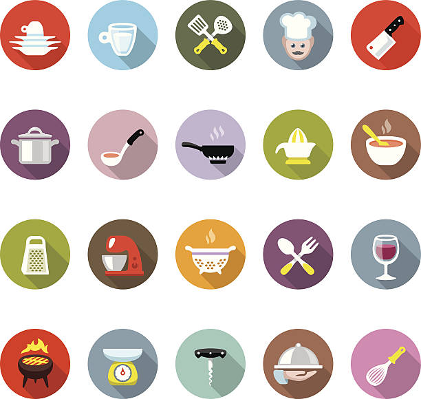 ilustraciones, imágenes clip art, dibujos animados e iconos de stock de cocina/modico iconos - wire whisk symbol computer icon spatula