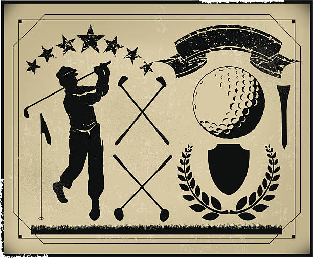 Golf Retro Poster Background Items, Golfer, Club, Sports Ball - Create Your Own illustration. Check out my 