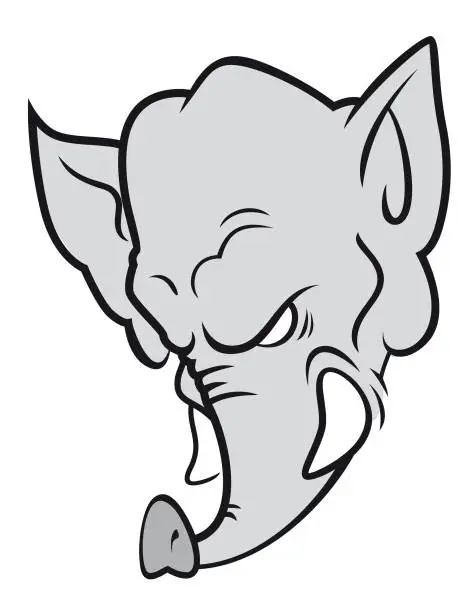 Vector illustration of elephant head sketch