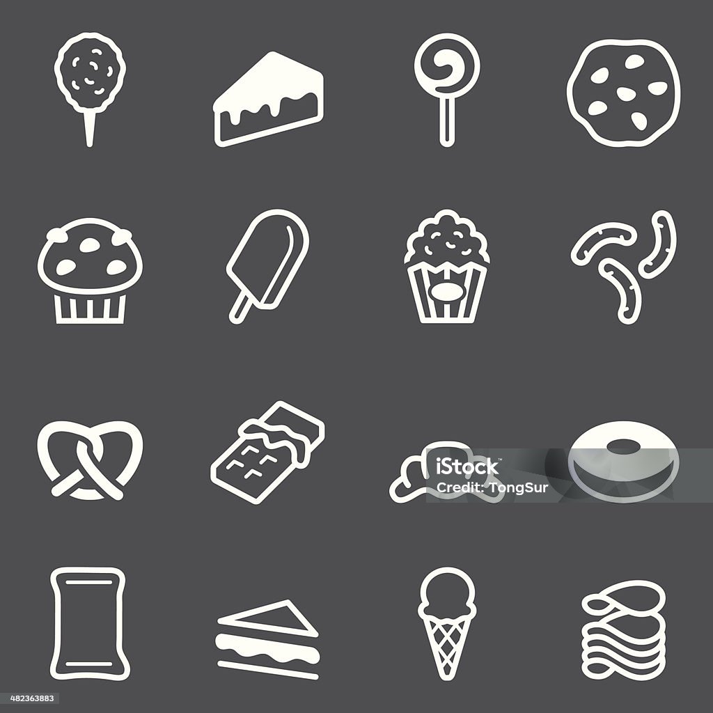 Junk Food Icons - White Series Vector file of Junk Food Icons Arts Culture and Entertainment stock vector