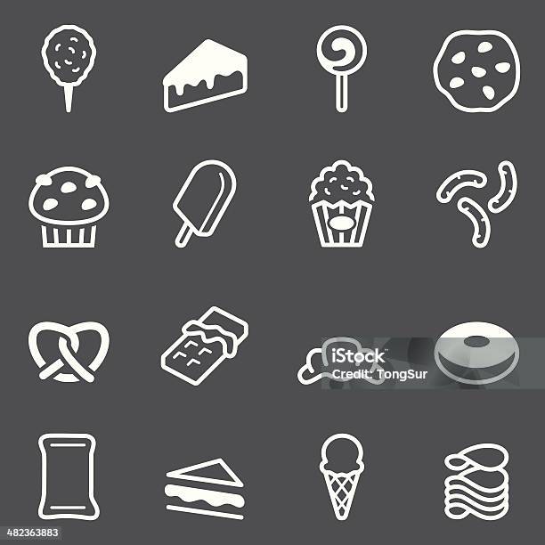 Junk Food Icons White Series Stock Illustration - Download Image Now - Arts Culture and Entertainment, Baked, Baking