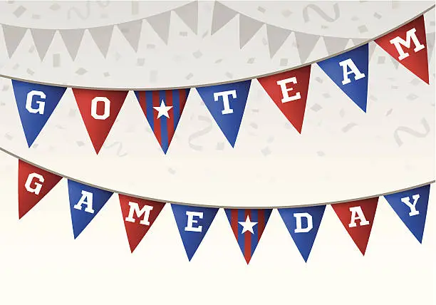 Vector illustration of Go Team Game Day Flag Banner
