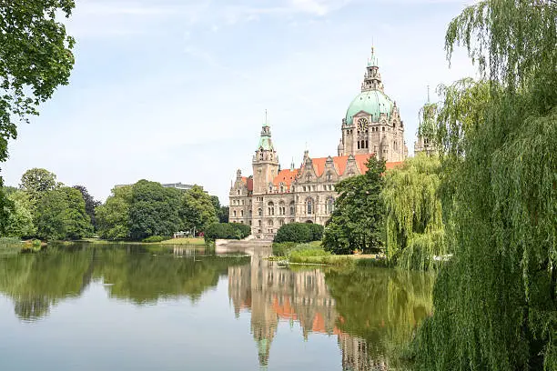 Landscape of the New Town Hall in Hannover, Germany