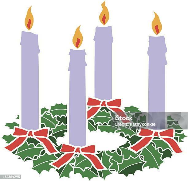 Advent Wreath Stock Illustration - Download Image Now - Advent, Candle, Wreath