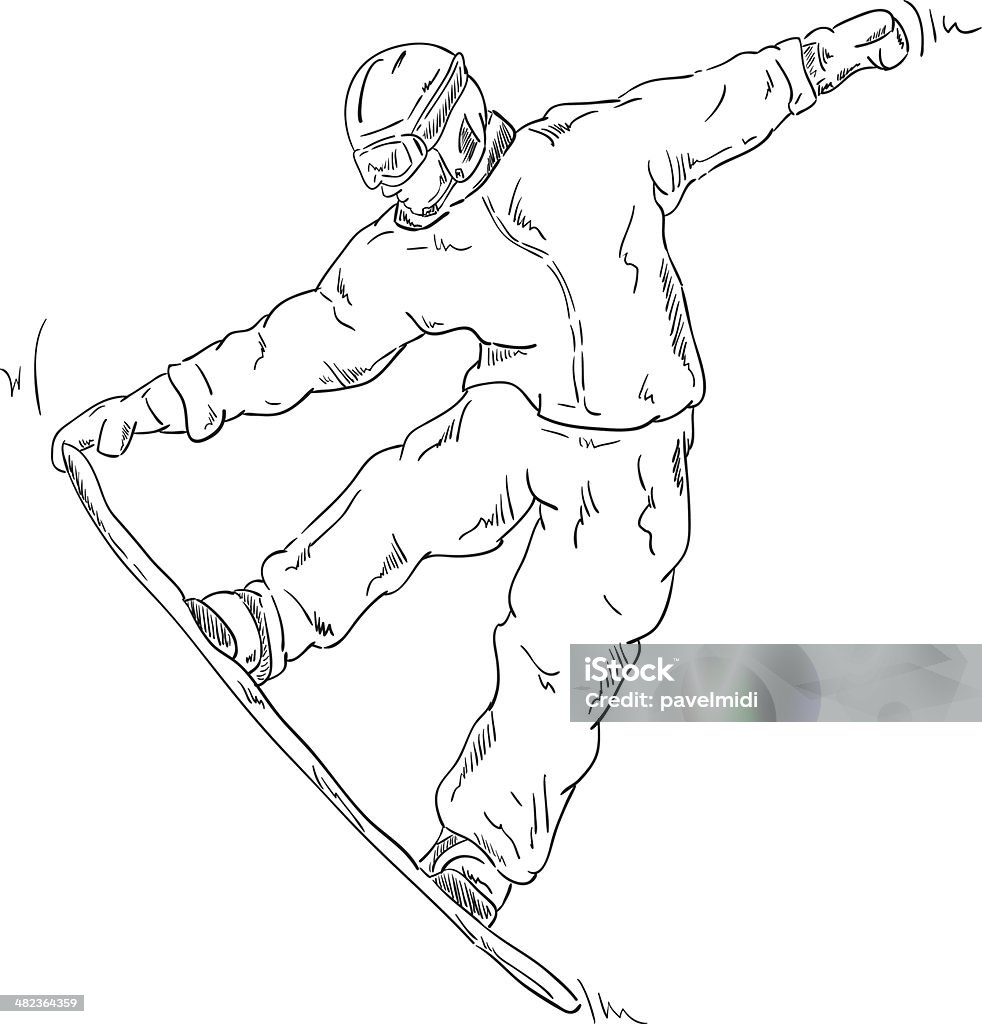 snowboard - Lizenzfrei In einer Reihe Vektorgrafik