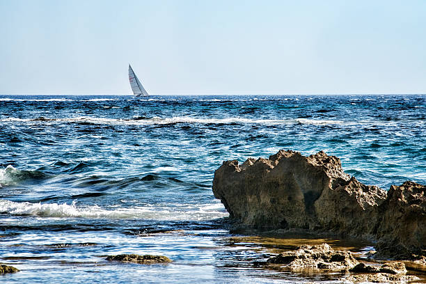 Sailing at Acciaroli stock photo