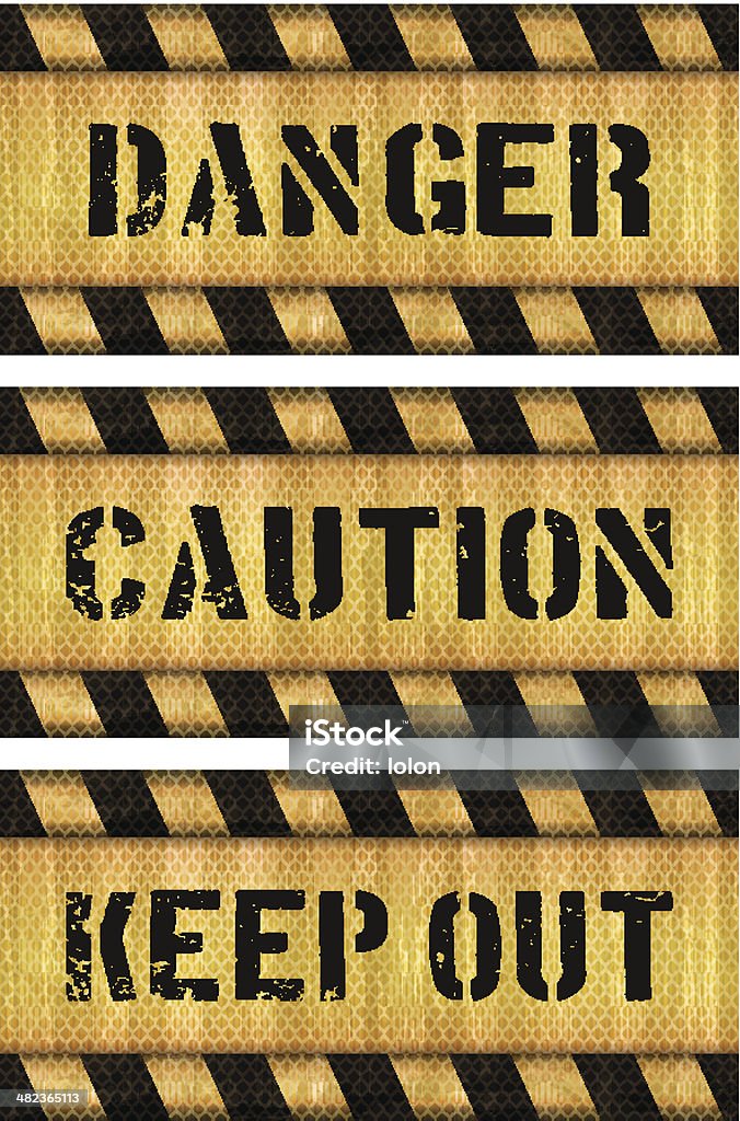 Bezszwowe niebezpieczeństwo znaki ostrzegawcze banery - Grafika wektorowa royalty-free (Abstrakcja)