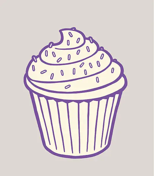 Vector illustration of Cupcake With Sprinkles on Top