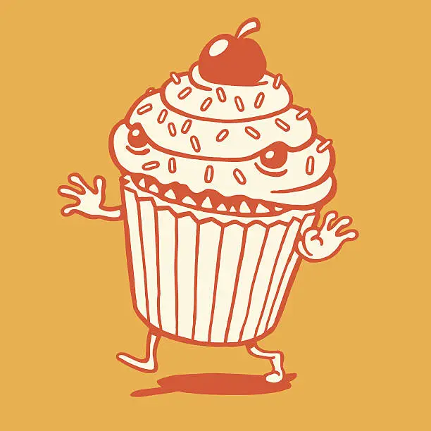 Vector illustration of Scary Cupcake Running