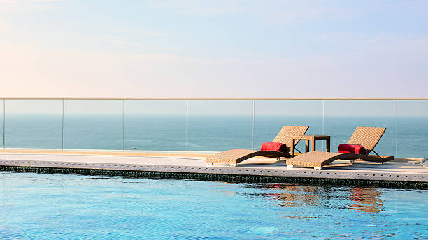 istock Relax Sun-beds near a swimming pool 482365231