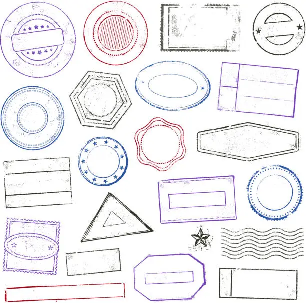 Vector illustration of Stamps set