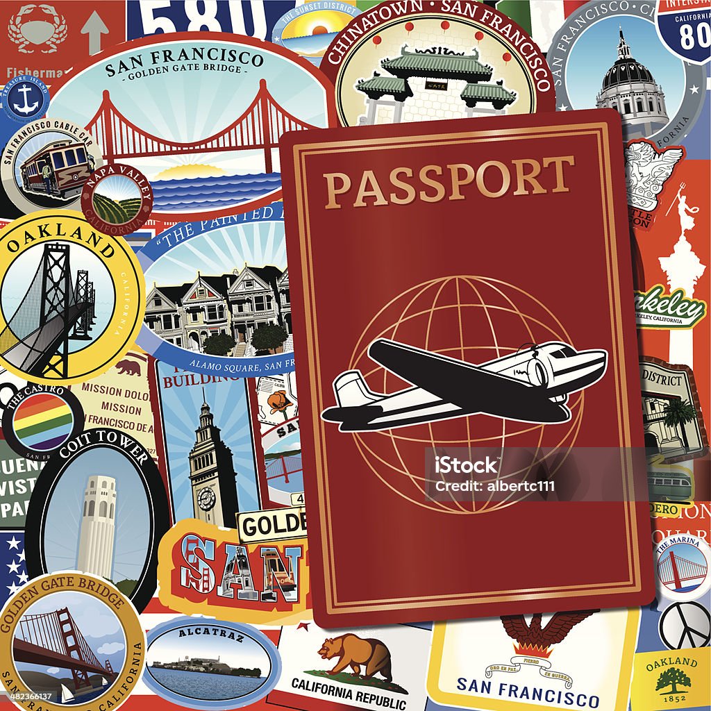 Passaporto San Francisco - arte vettoriale royalty-free di California