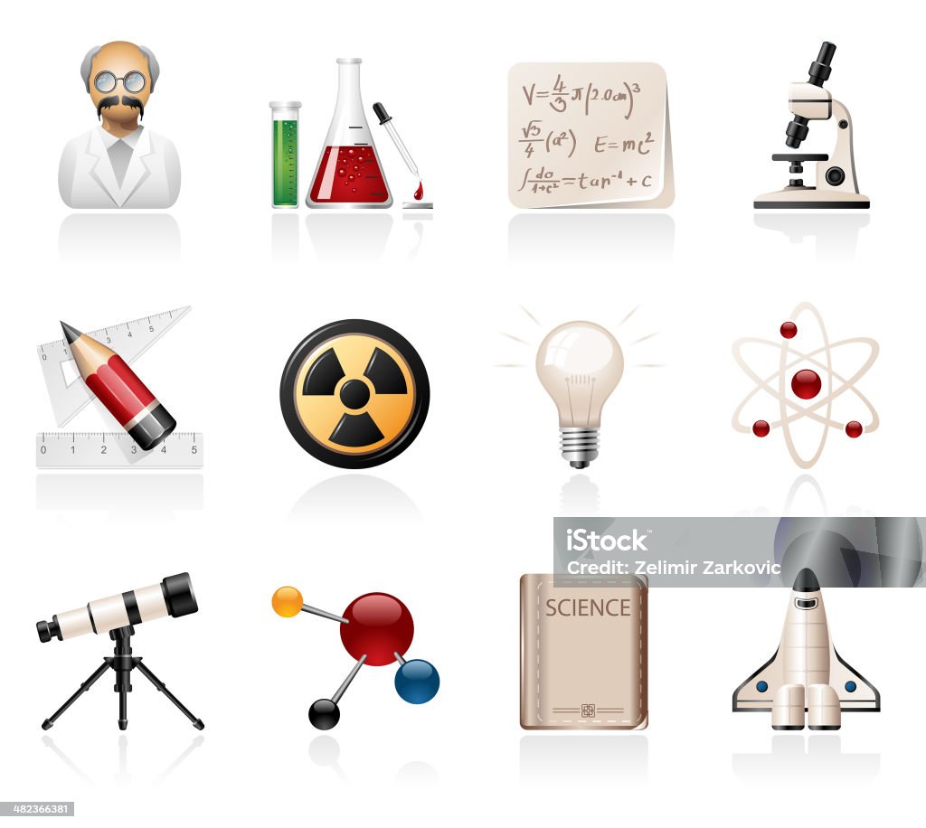 Wissenschaft Symbole - Lizenzfrei Icon Vektorgrafik