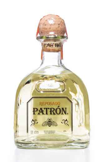 Miami, USA - March 20, 2014: Reposado Patron Tequila 750 ml bottle. Reposado Patron brand is owned by St. Maarten Spirits, Ltd.