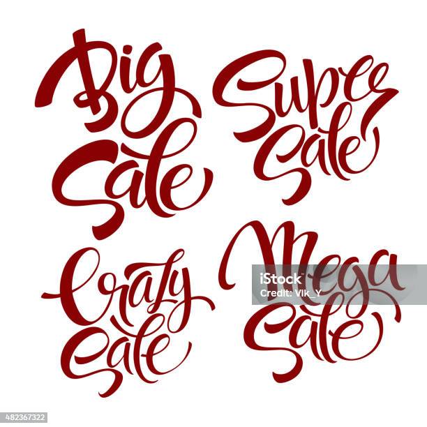 Sales's Lettering Vector Vector Set Sale Lettering Stock Illustration - Download Image Now ...