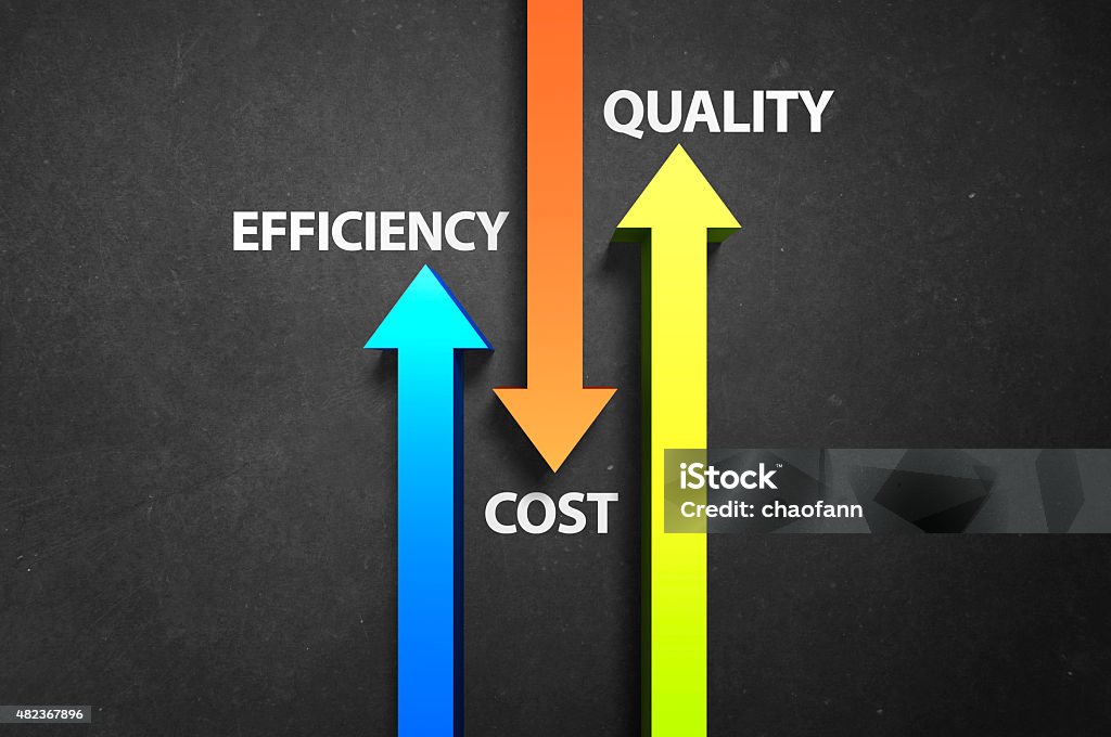 Optimization illustration of arrows of optimization. Efficiency Stock Photo