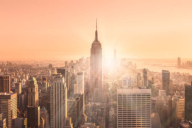 istock New York City Manhattan skyline in sunset. 482369686