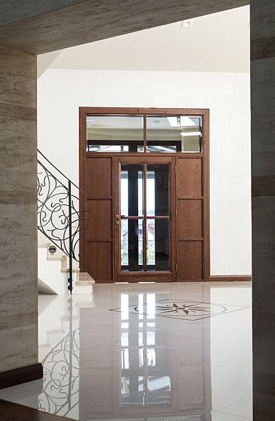 istock Hallway with stairs and front door 482371384