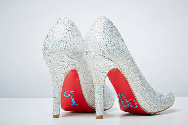 Bridal Wedding Shoes With I Do Message On Sole