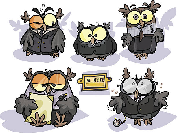 Büro Owls. – Vektorgrafik