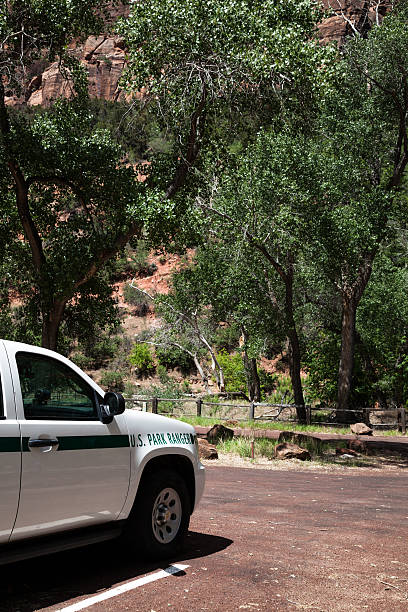istock Park ranger car in USA national park 482374470