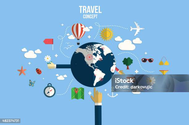 Modern Vector Illustration Icons Set Of Traveling Stock Illustration - Download Image Now - Icon Symbol, Direction, Nautical Vessel